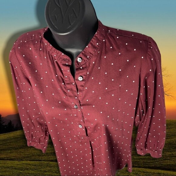 MADEWELL Shirred Popover Top in Microdot Size Extra Small - Picture 4 of 13